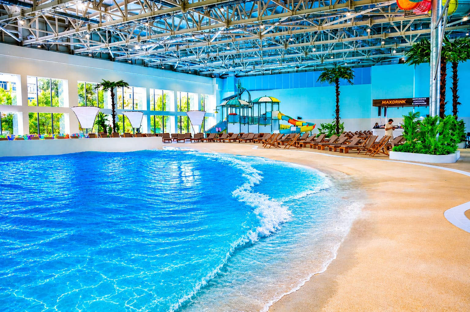 The largest indoor water park in Kazakhstan has opened in Kostanay.