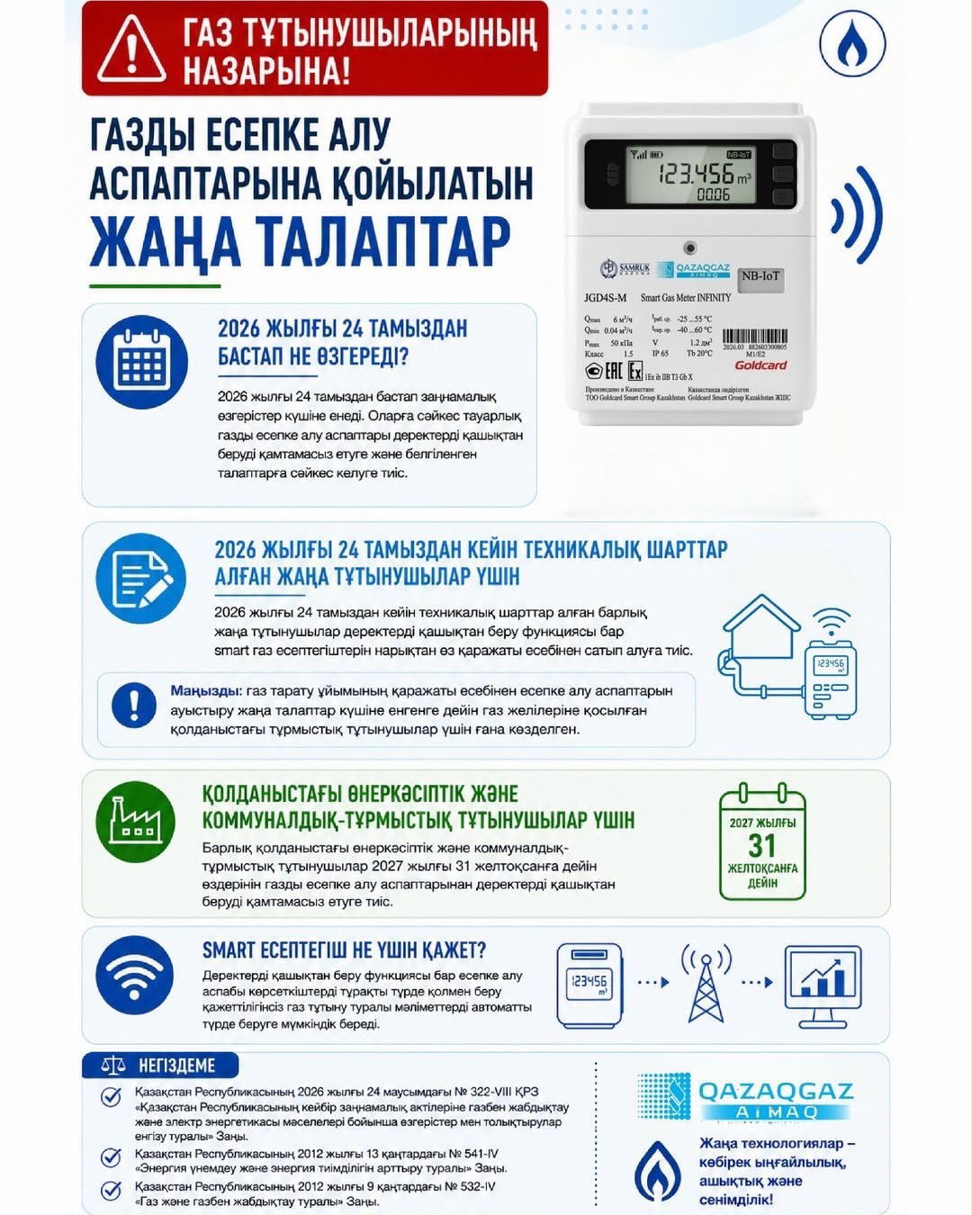 ГАЗ ТҰТЫНУШЫЛАРЫНЫҢ НАЗАРЫНА!