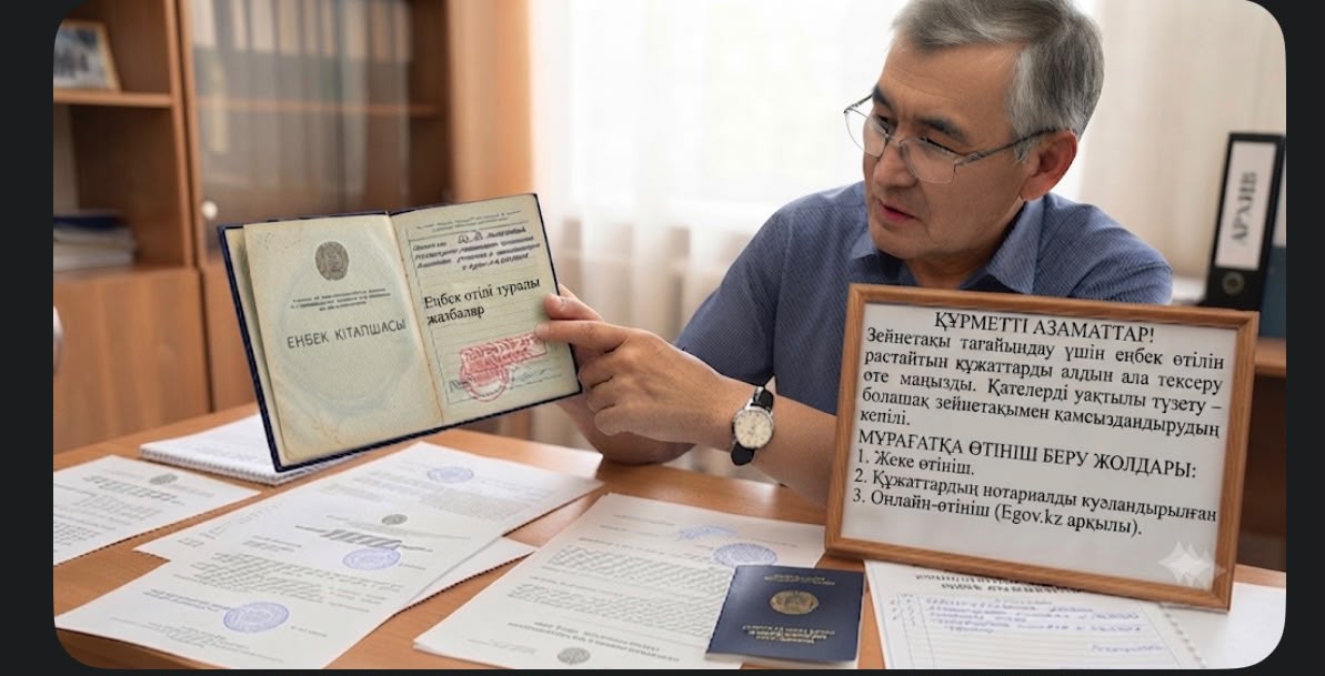 Еңбек кітапшасында қате болса: қызметкер еңбек өтілін зейнетақы тағайындау үшін қалай растай алады?