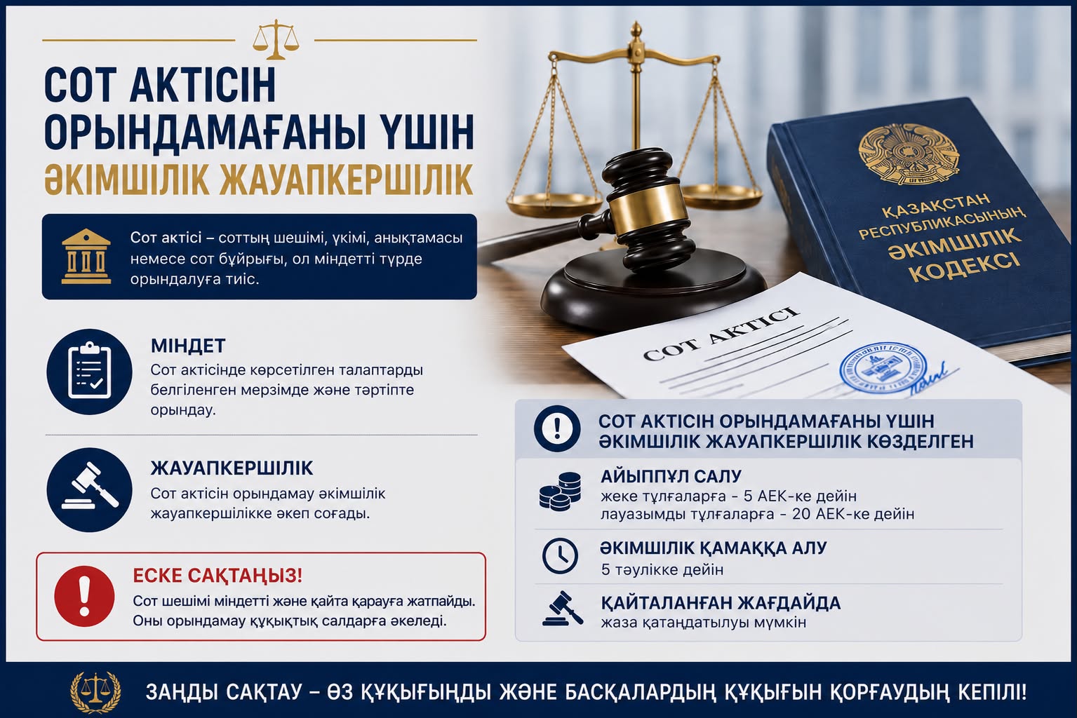СОТ АКТІСІН ОРЫНДАМАҒАНЫ ҮШІН ӘКІМШІЛІК ЖАУАПКЕРШІЛІК