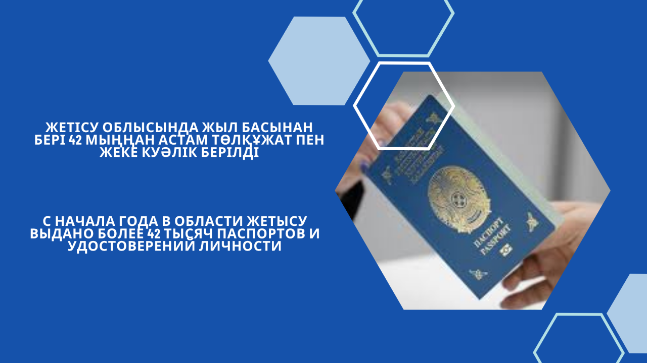 Жетісу облысында жыл басынан бері 42 мыңңан астам төлқұжат пен жеке куәлік берілді