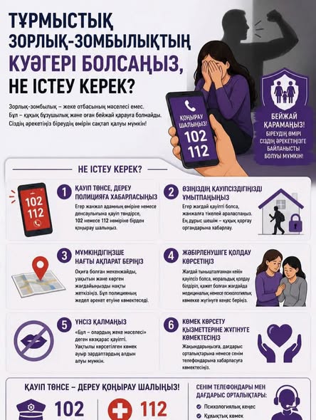 Тұрмыстық зорлық-зомбылықтың куәгері болсаңыз, не істеу керек?