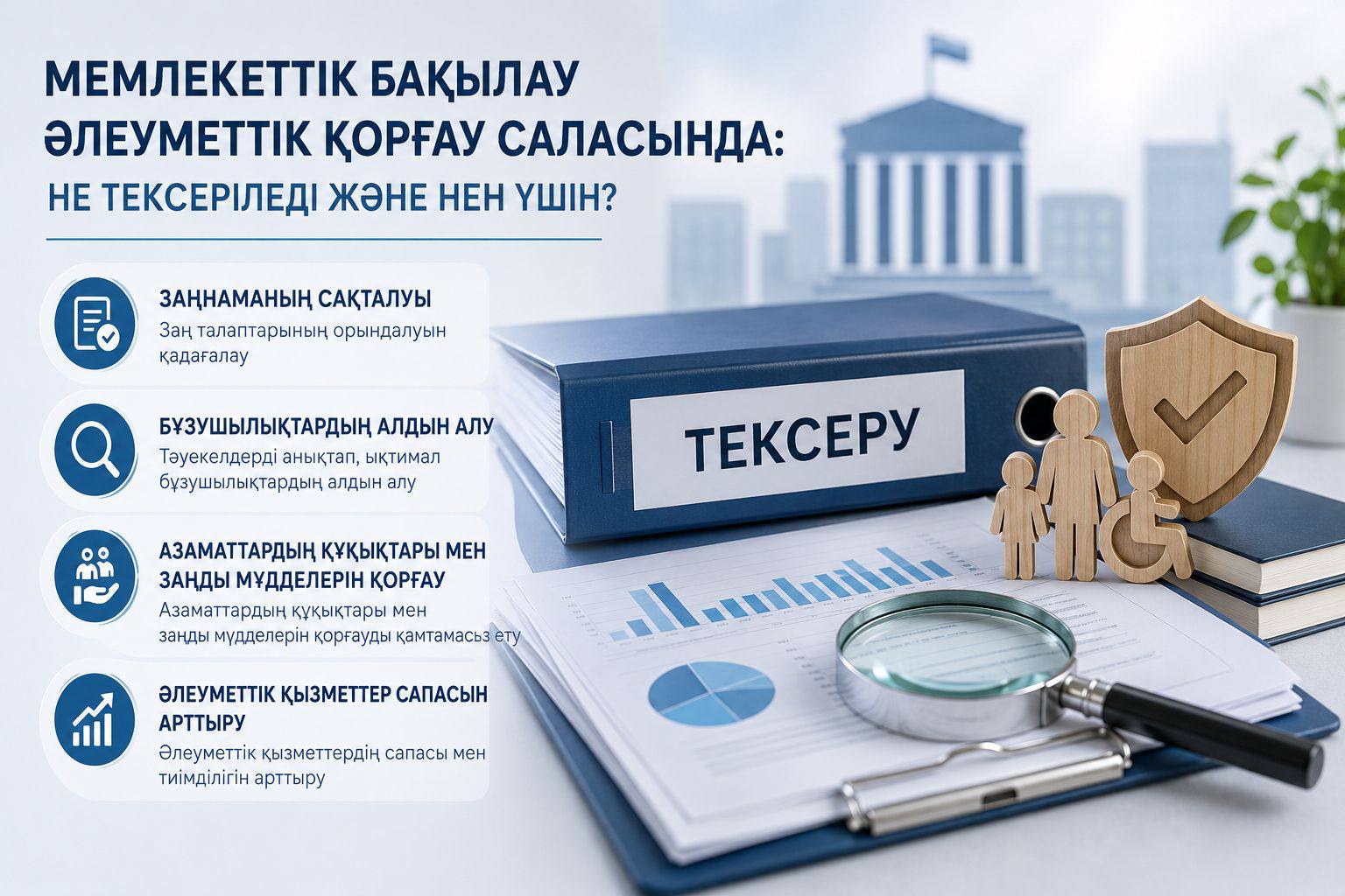 Әлеуметтік қорғау саласындағы мемлекеттік бақылау: не тексеріледі және не үшін қажет?