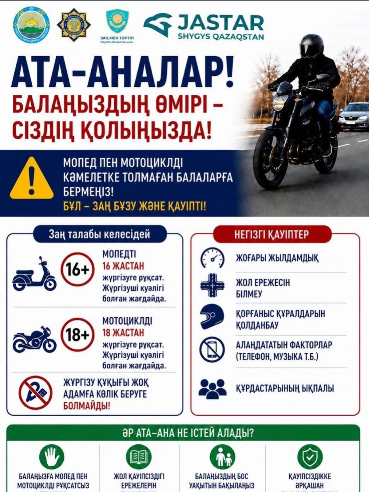 Прокуратура области призывает родителей не допускать детей к управлению мопедами и мотоциклами без соответствующих документов