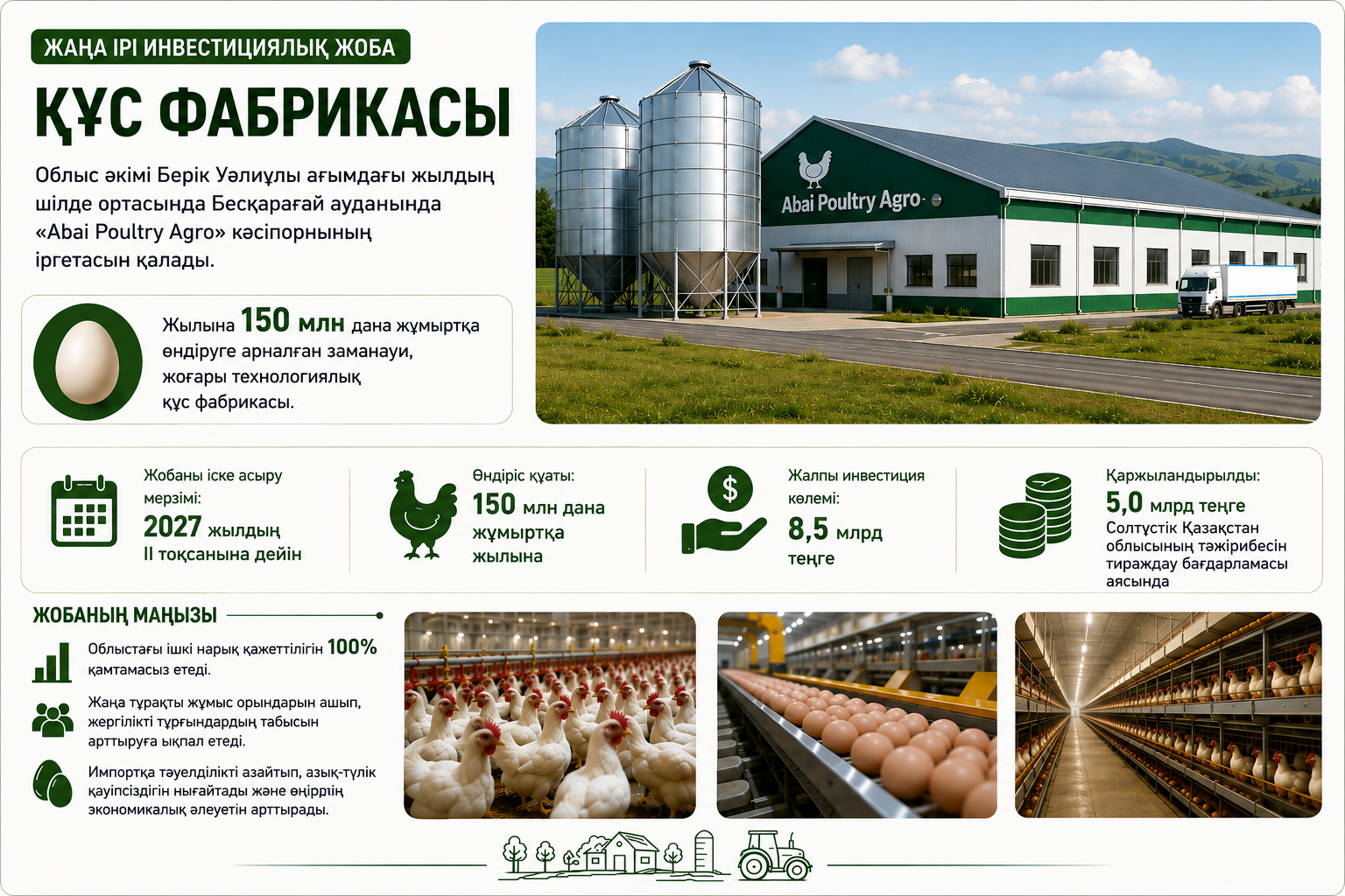 Абай облысында жаңа ірі инвестициялық жоба жүзеге асырылуда