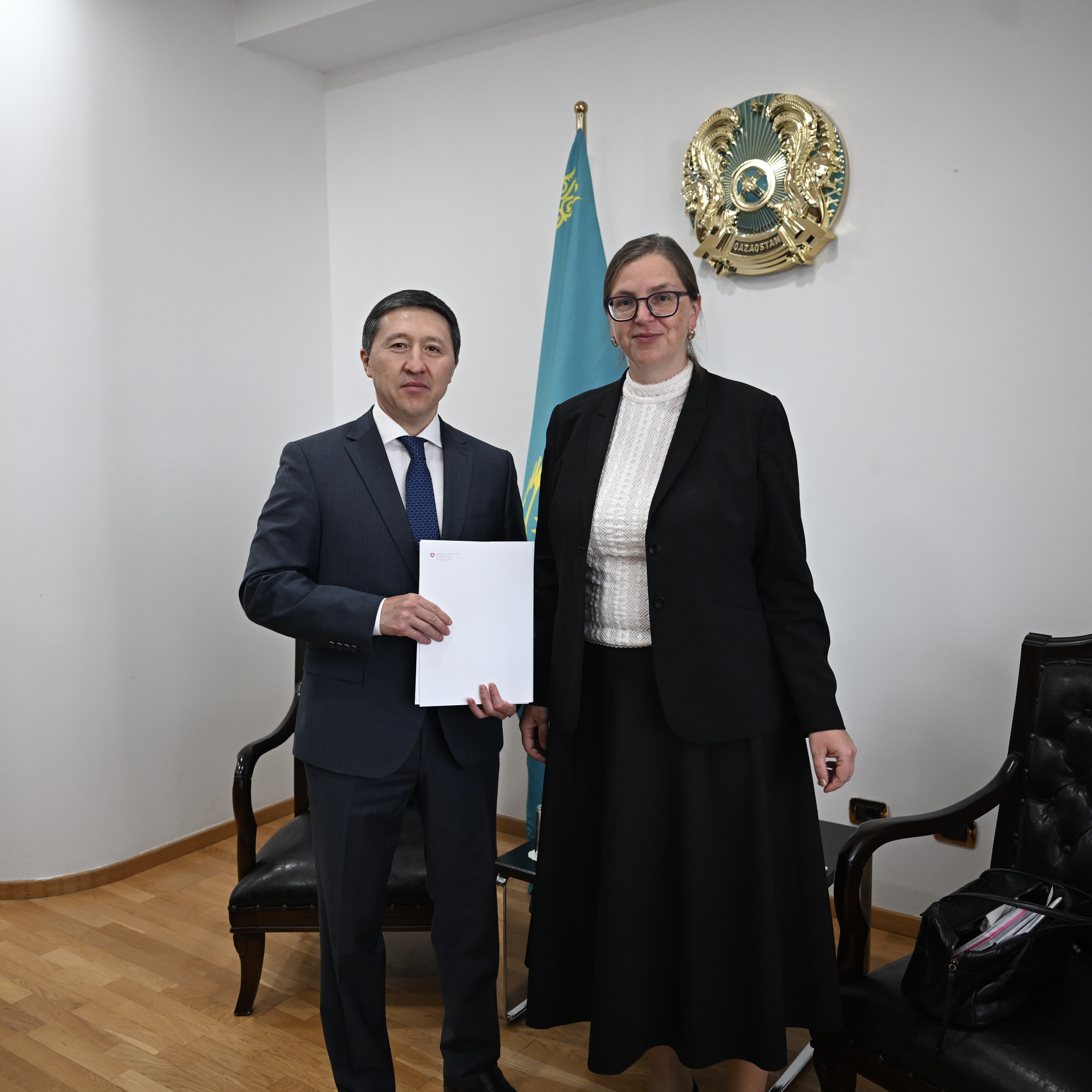 Швейцарияның жаңадан тағайындалған Елшісі сенім грамоталарының көшірмелерін табыс етті